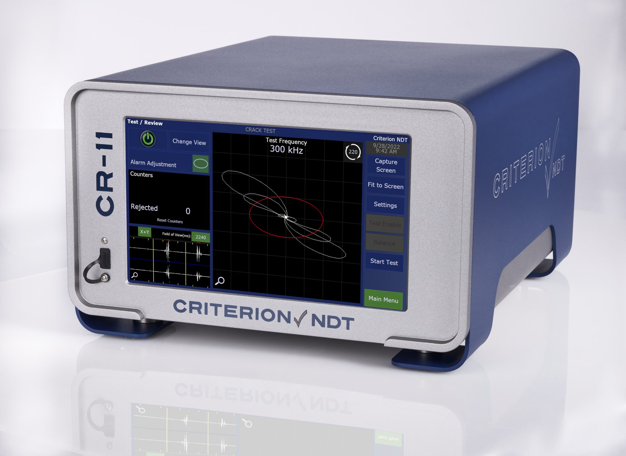 single channel eddy current test instrument on a white background