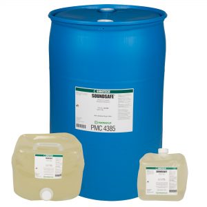 Soundsafe couplant shown in 1, 5 and 55 gallons
