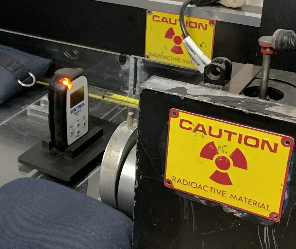 Quality NDE calibration laboratory; RadEye on our Cesium Cs-137 calibrator